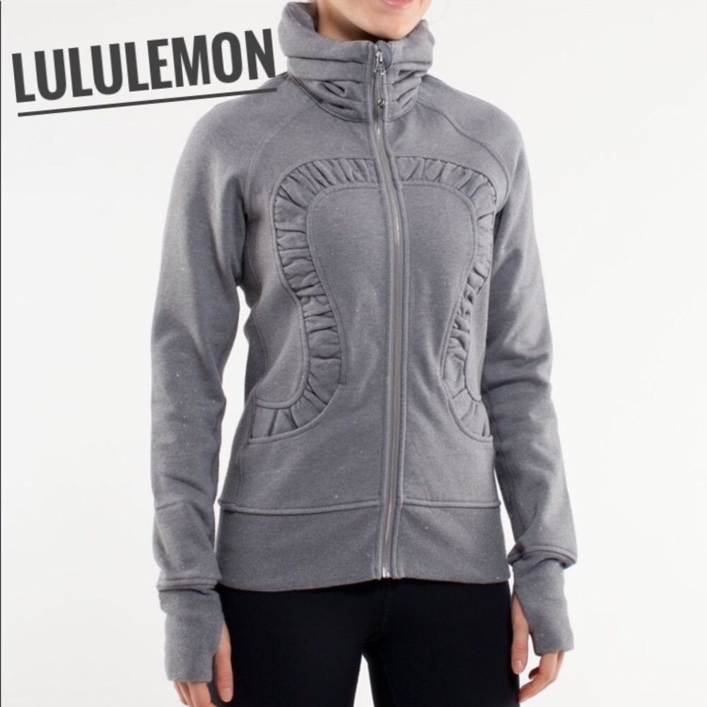 RARE ✨ LULULEMON Gray Glitter Cuddle Up Jacket 4